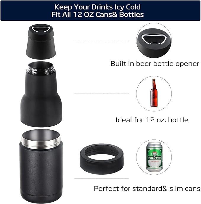 Skanto | Beer Bottle and Can Cooler with Beer Opener.