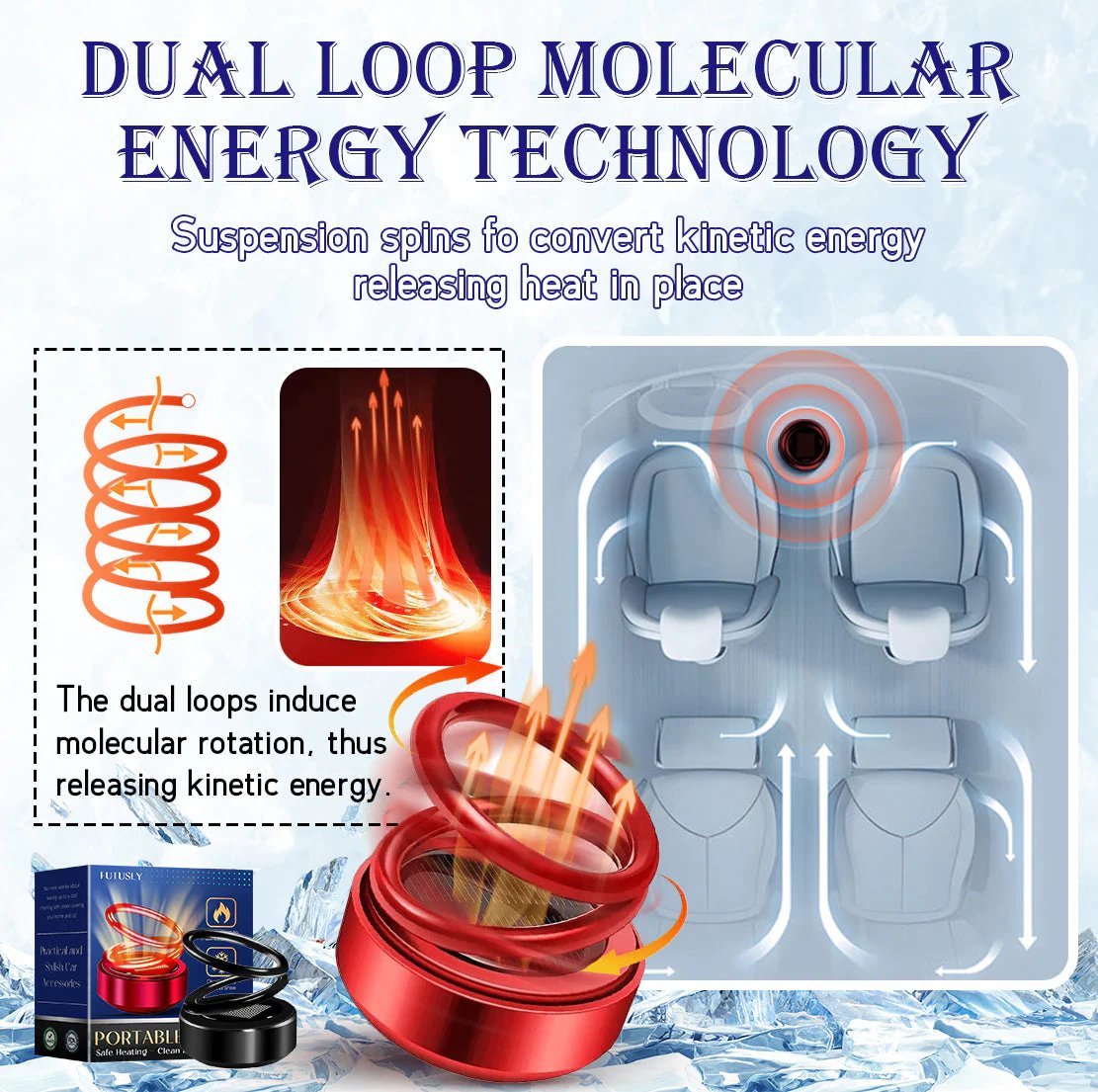 BowLift | Portable Car Heater | Solar Rechargeable De-Icer | Fast Defrost Device for Cars & Homes
