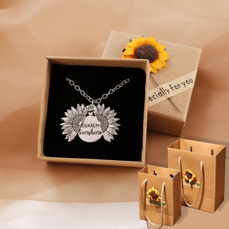 Skanto | "You Are My Sunshine" Sunflower Pendant (Double Engraved)