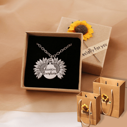 Skanto | "You Are My Sunshine" Sunflower Pendant (Double Engraved)