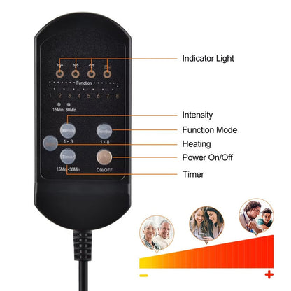 Skanto | Electric Massage Seat Cushion with Soothing Heat Therapy - Ideal for Home and Car