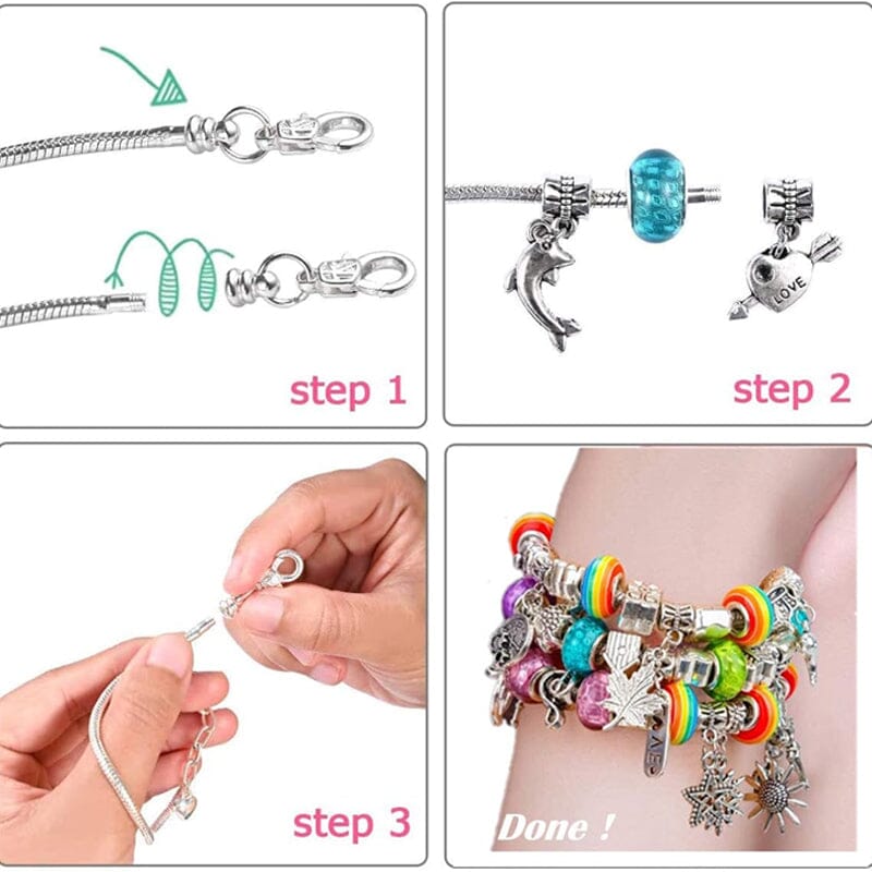 BowLift | CHARMELLA – Sparkly Girls Charm Bracelet Making Kit for Creative Fun