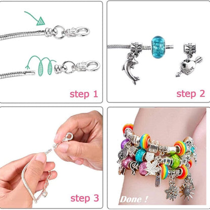 BowLift | CHARMELLA – Sparkly Girls Charm Bracelet Making Kit for Creative Fun