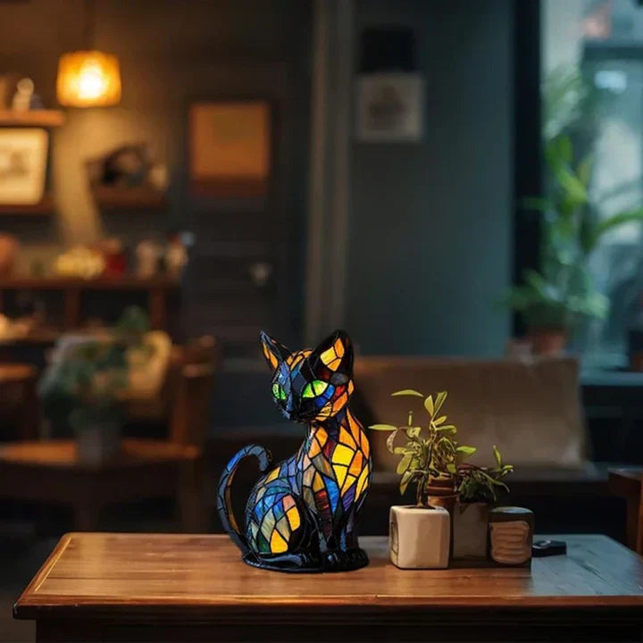 Skanto | Stained Glass Cat Table Lamp