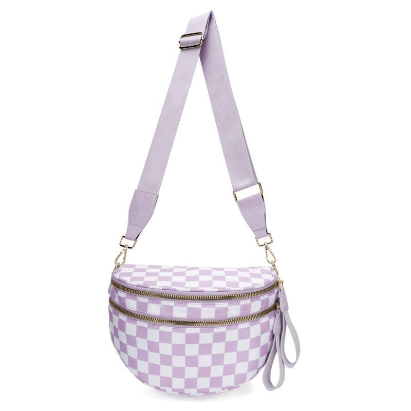 Skanto | LuxeMosaic Iris Crossbody Bag | Stylish Checkerboard Bag with Adjustable Strap for Everyday Essentials