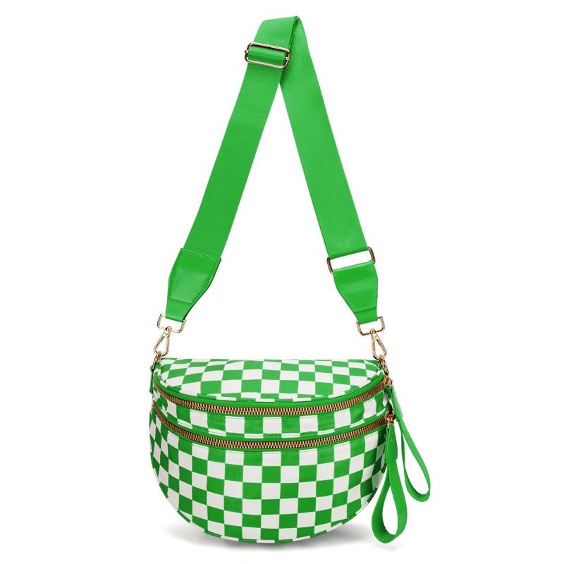 Skanto | LuxeMosaic Iris Crossbody Bag | Stylish Checkerboard Bag with Adjustable Strap for Everyday Essentials