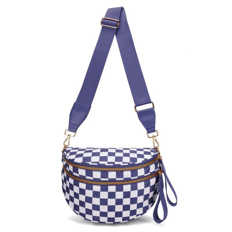 Skanto | LuxeMosaic Iris Crossbody Bag | Stylish Checkerboard Bag with Adjustable Strap for Everyday Essentials