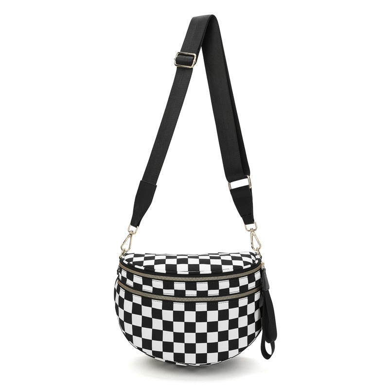 Skanto | LuxeMosaic Iris Crossbody Bag | Stylish Checkerboard Bag with Adjustable Strap for Everyday Essentials