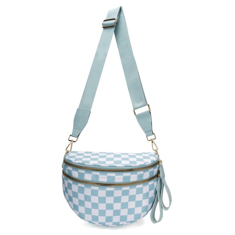 Skanto | LuxeMosaic Iris Crossbody Bag | Stylish Checkerboard Bag with Adjustable Strap for Everyday Essentials