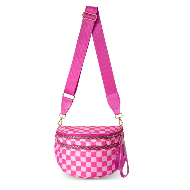 Skanto | LuxeMosaic Iris Crossbody Bag | Stylish Checkerboard Bag with Adjustable Strap for Everyday Essentials