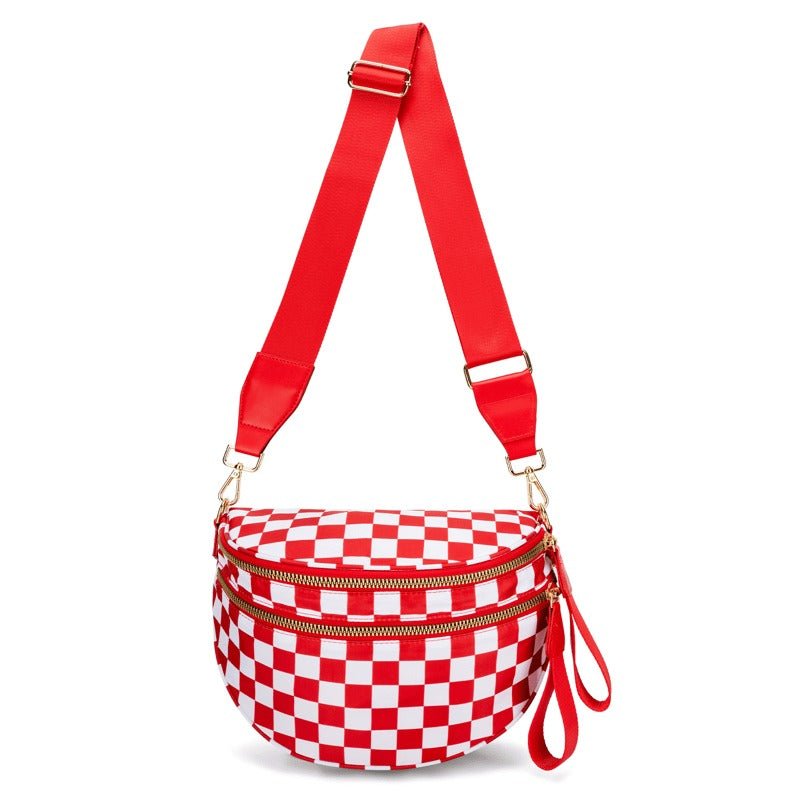Skanto | LuxeMosaic Iris Crossbody Bag | Stylish Checkerboard Bag with Adjustable Strap for Everyday Essentials