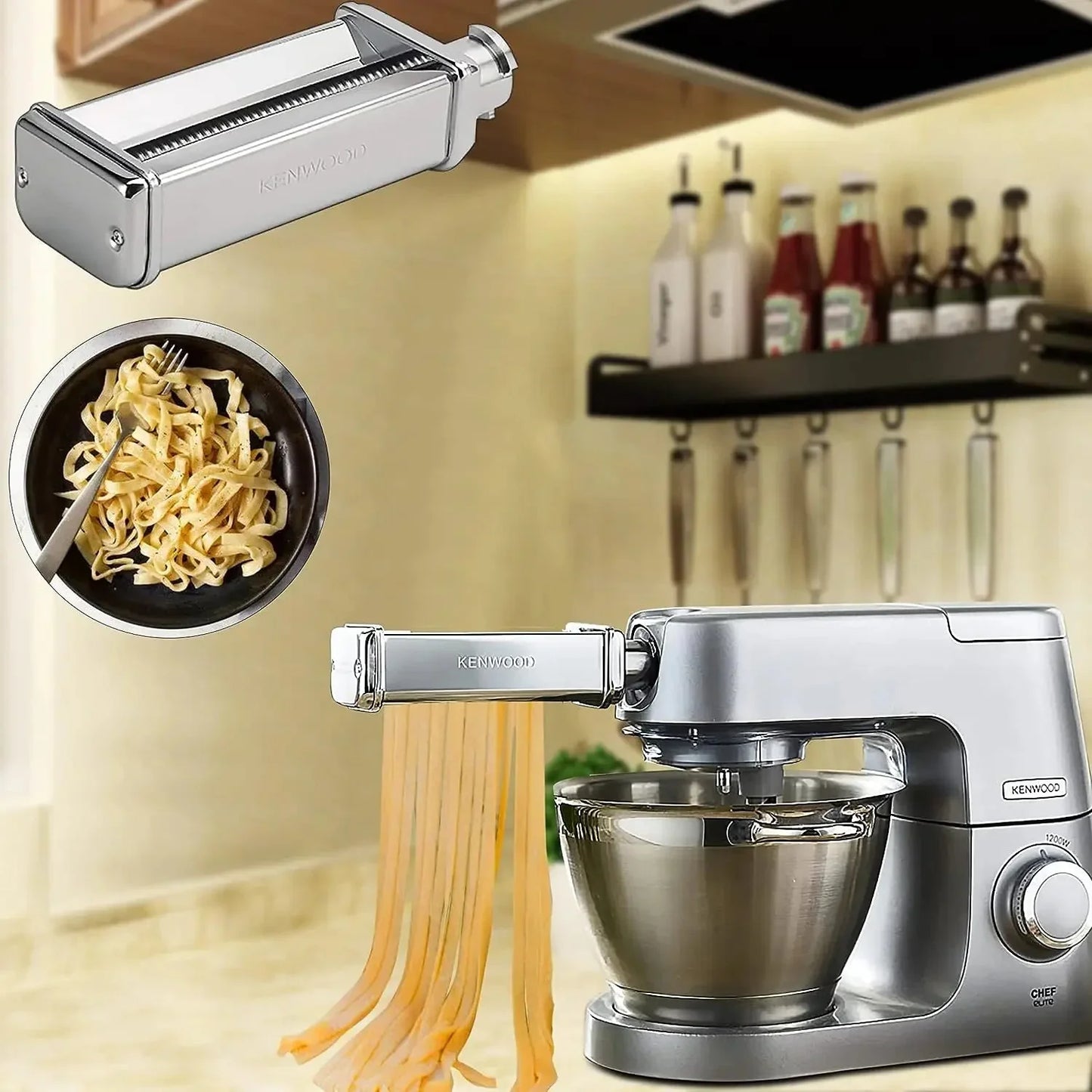 Chef Sheeter Set Spaghetti Cutter and Fettuccine Cutter Attachment | Skanto
