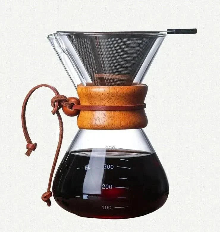 Chemex Coffee Carafe with Hario V60 Filter Holder Set – Precise Brewing with Style