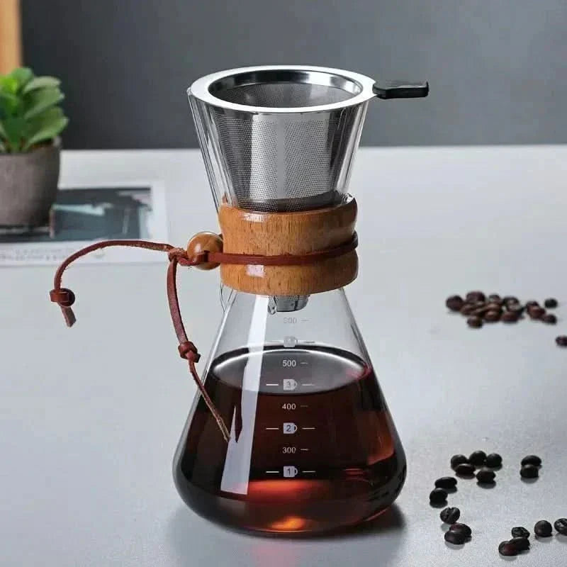 Chemex Coffee Carafe with Hario V60 Filter Holder Set – Precise Brewing with Style
