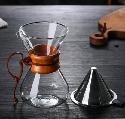 Chemex Coffee Carafe with Hario V60 Filter Holder Set – Precise Brewing with Style