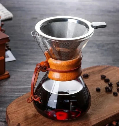 Skanto | Chemex Coffee Pot with Hario V60 Dripper Set – Precise Brewing with Style