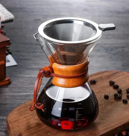 Chemex Coffee Carafe with Hario V60 Filter Holder Set – Precise Brewing with Style