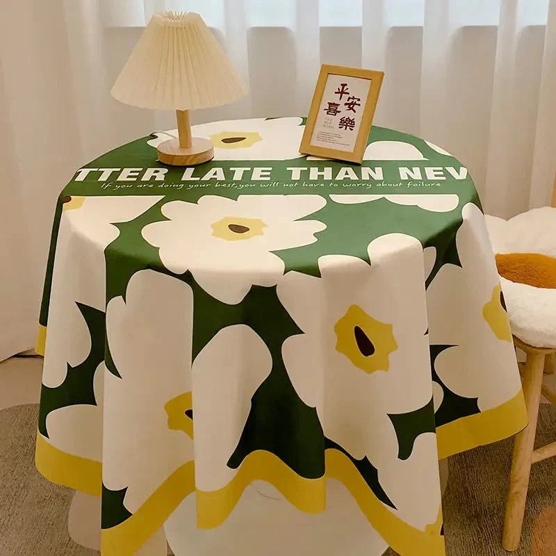 BowLift | Checked Design Round Cotton Tablecloth