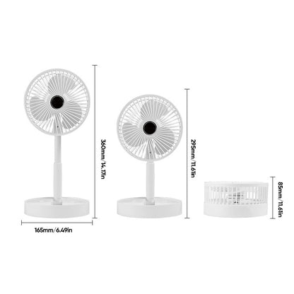 Portable Rechargeable Telescopic Fan with low-noise design and adjustable height