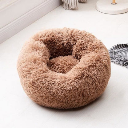 Brehn | Round Plush Calming Donut Dog Bed for Small to Large Dogs