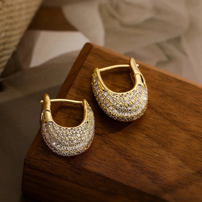 BowLift | Chunky Glittering Diamond Hoop Earrings