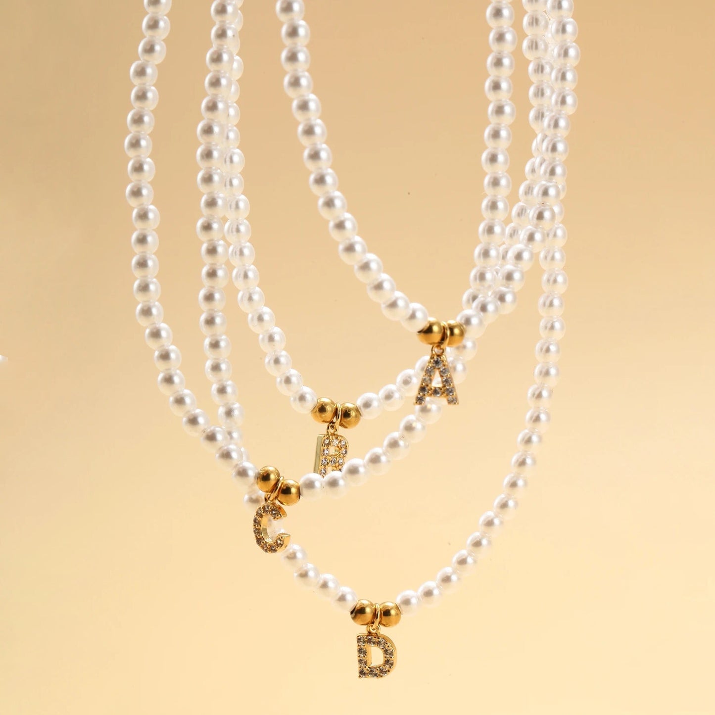 BowLift | Classy Pearl Dainty Initial Letter Necklace