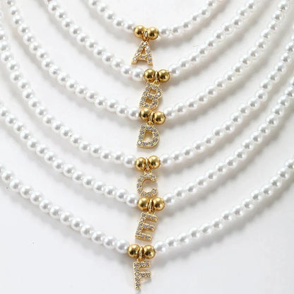 BowLift | Classy Pearl Dainty Initial Letter Necklace