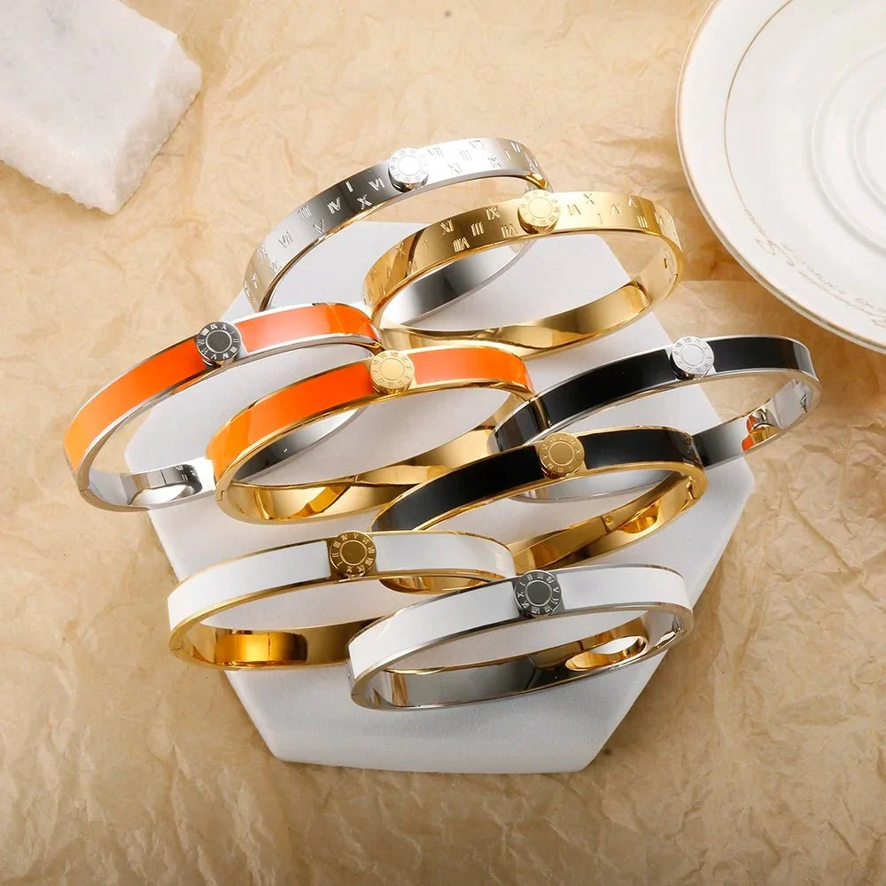 BowLift | Classy Roman Numeral Bangle Bracelet and Rings