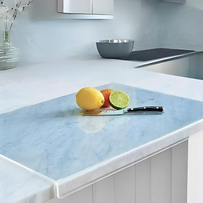 Skanto | Clear Cutting Board with Edge | Transparent Acrylic Kitchen Countertop Protector