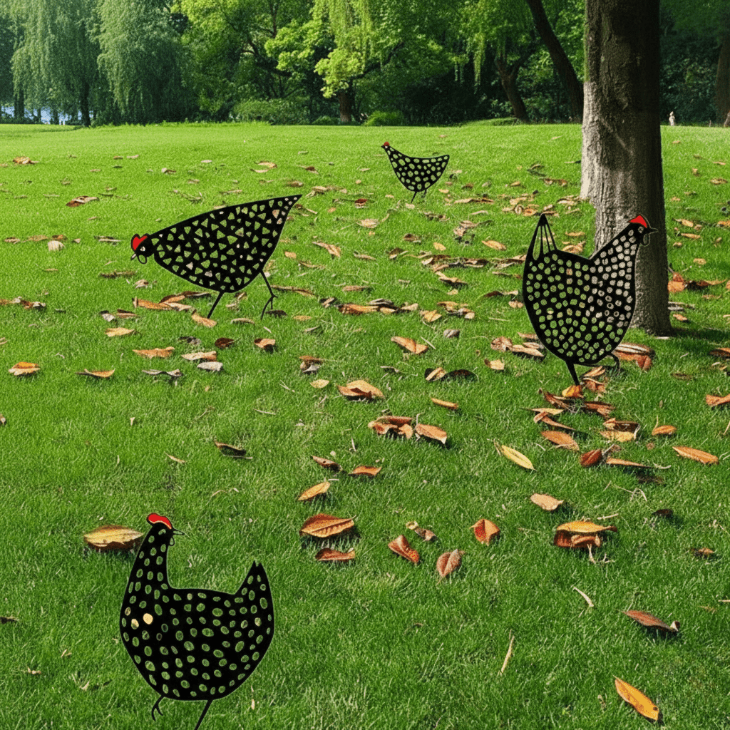Skanto | Cluckura – Weather-Resistant Metal Chicken Statue for Garden & Patio