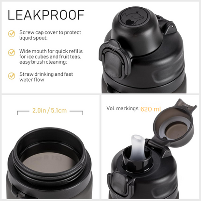 BowLift | Collapsible 600 ml Silicone Water Bottle - Leakproof & BPA-free