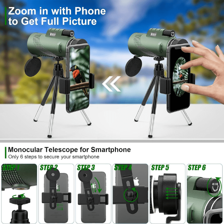Skanto | Compact 600x Ultra-Zoom Monocular | HD Lens, Lightweight & Perfect for Hiking, Bird Watching, and Sporting Events