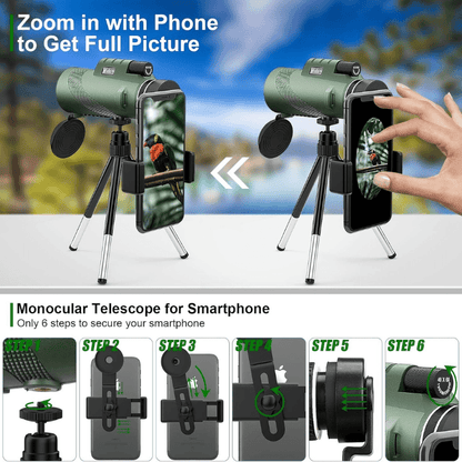 Skanto | Compact 600x Ultra-Zoom Monocular | HD Lens, Lightweight & Perfect for Hiking, Bird Watching, and Sporting Events