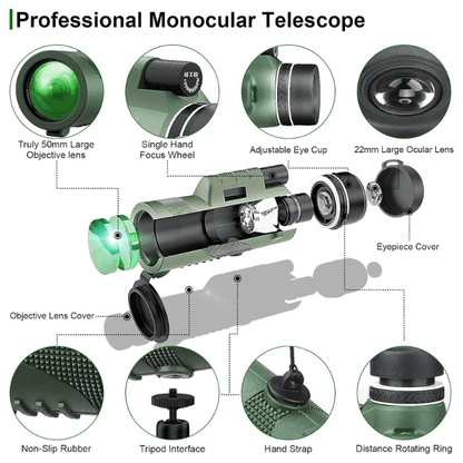 Skanto | Compact 600x Ultra-Zoom Monocular | HD Lens, Lightweight & Perfect for Hiking, Bird Watching, and Sporting Events