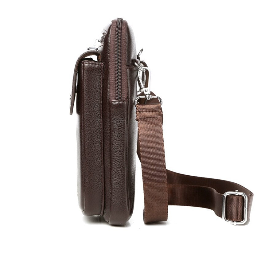 Compact PU Leather Crossbody Bag for Men with Adjustable Strap | Bowlift
