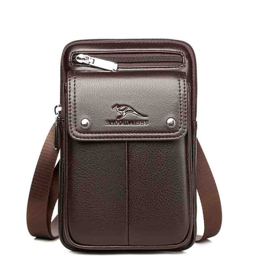 Compact PU Leather Crossbody Bag for Men with Adjustable Strap | Bowlift