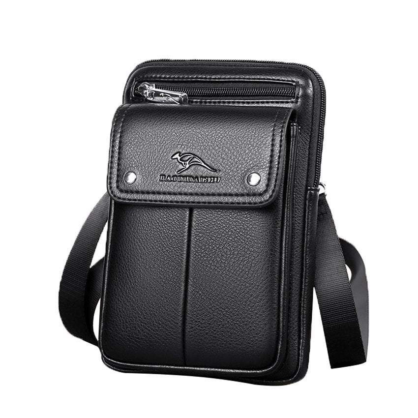 Compact PU leather crossbody bag for men with adjustable strap | Karnz