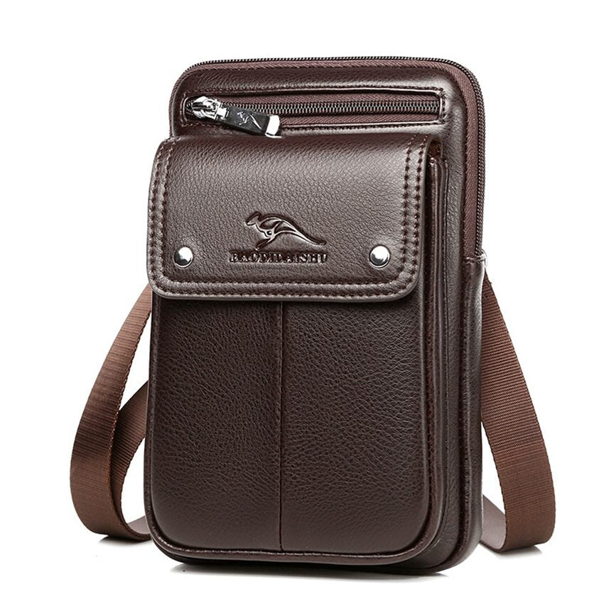 Compact PU Leather Crossbody Bag for Men with Adjustable Strap | Bowlift
