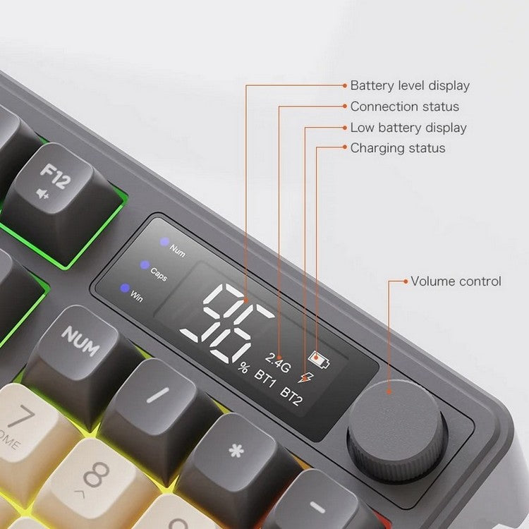 BowLift | Silent Mechanical Keyboard - Cool Gaming Wireless Design with Display