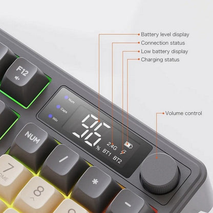 BowLift | Silent Mechanical Keyboard - Cool Gaming Wireless Design with Display