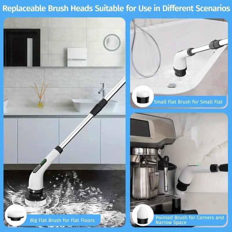 BowLift | Wireless electric double-adjustable speed spin scrubber