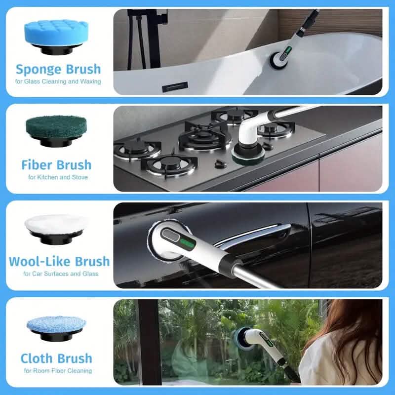 BowLift | Wireless electric double-adjustable speed spin scrubber