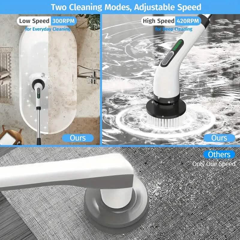 BowLift | Wireless electric double-adjustable speed spin scrubber