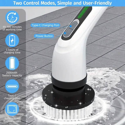 BowLift | Wireless electric double-adjustable speed spin scrubber