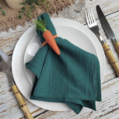 Set of 10 Cotton Napkins in Solid Color Design | Skanto