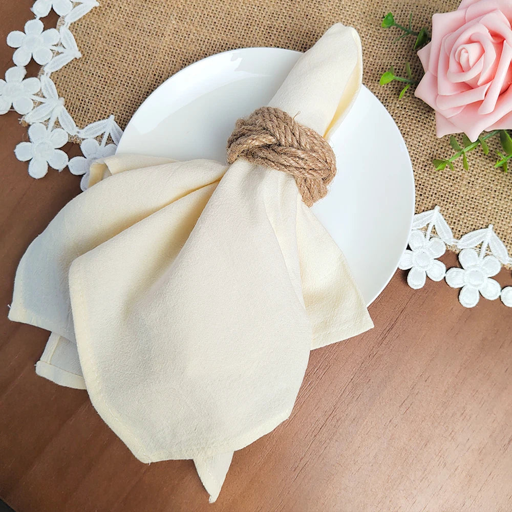 Set of 10 Cotton Napkins in Solid Color Design | Skanto