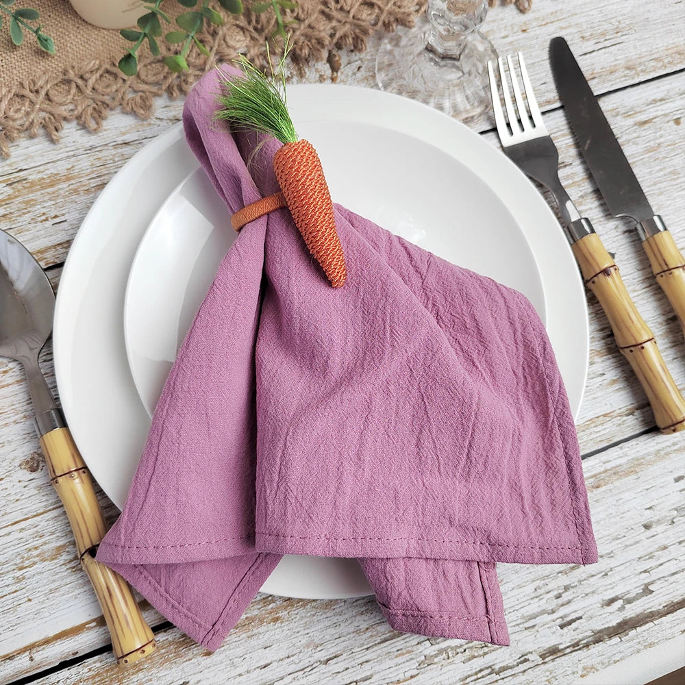 Set of 10 Cotton Napkins in Solid Color Design | Skanto