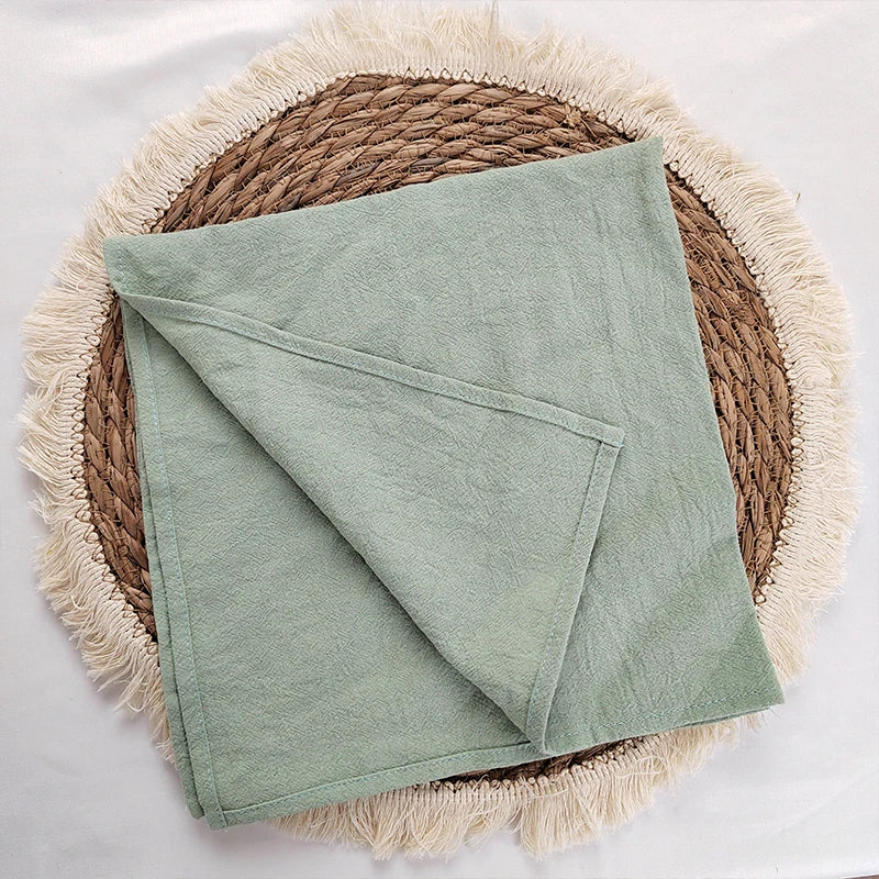 Set of 10 Cotton Napkins in Solid Color Design | Skanto