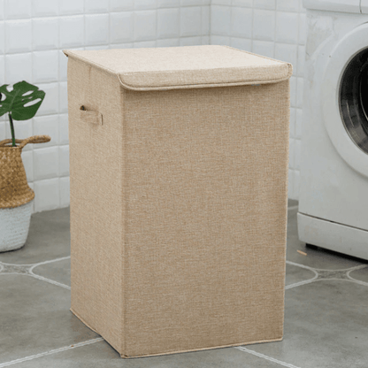 Bamboo Linen Laundry Basket With Lid