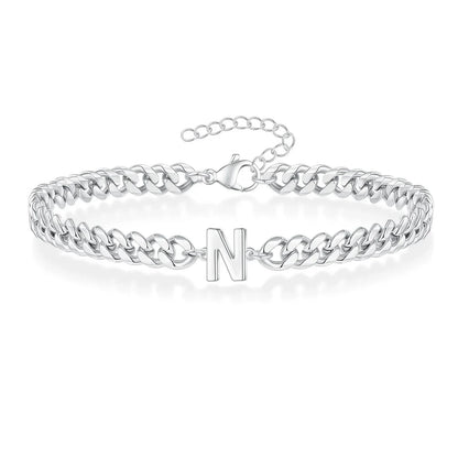 BowLift | Couples Letter Initial Cuban Bracelet